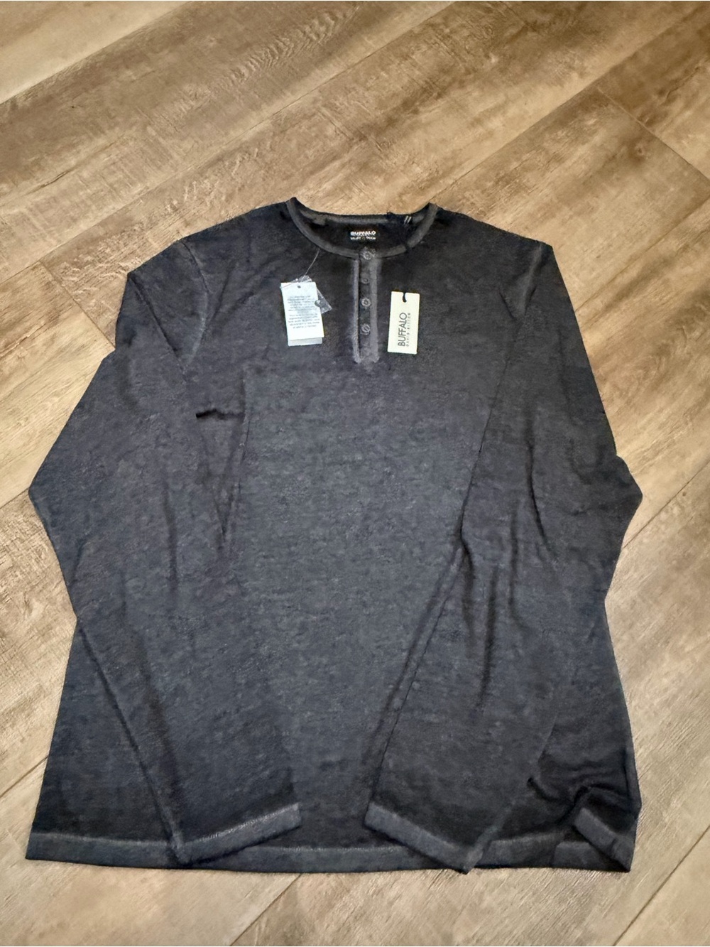 Buffalo David Bitton Dark Gray Henley Long-Sleeve Shirt